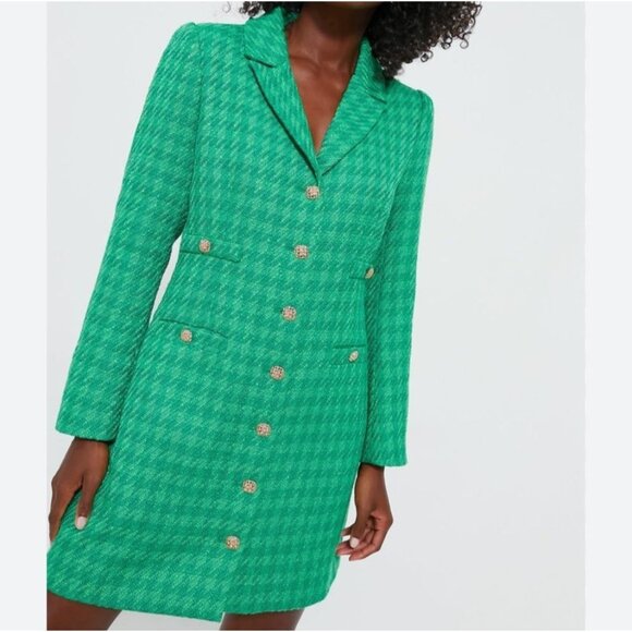 Pomander Place by Tuckernuck  Womens XS Emerald Tweed Stacie Dress - Picture 10 of 11